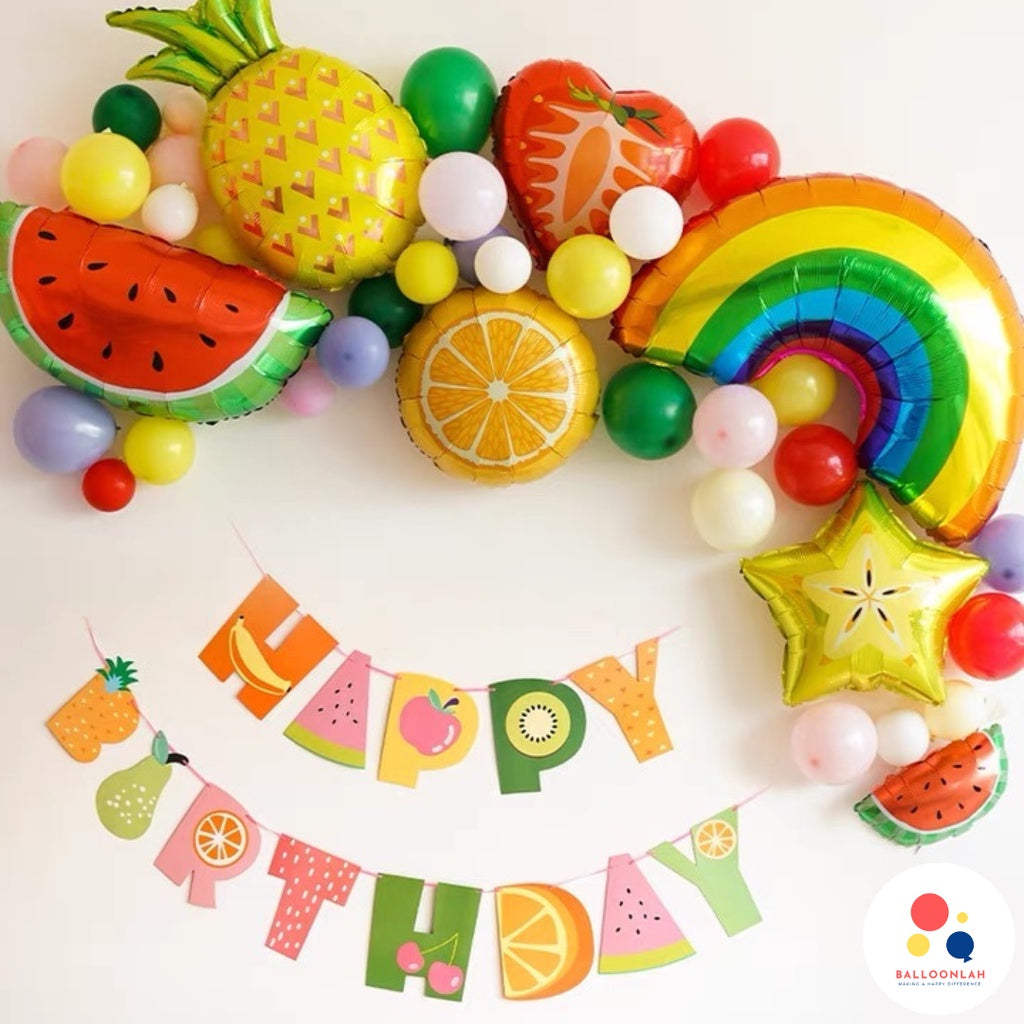 🍓 FRUITS Birthday Party Essentials Kids Apple Orange Pear Kiwi Strawberry [READY STOCK IN SG]