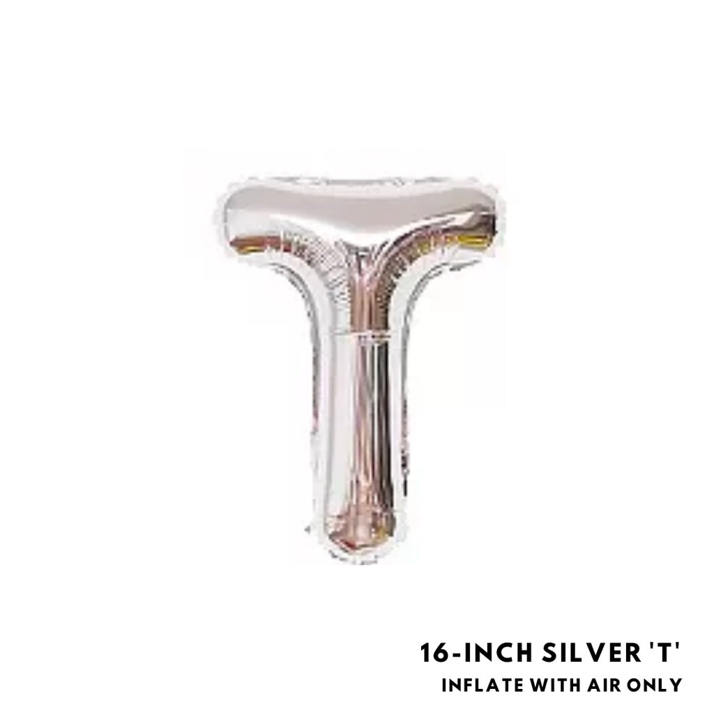 16-inch Silver Letter Foil Number Foil Balloons Air [READY STOCK IN SG]