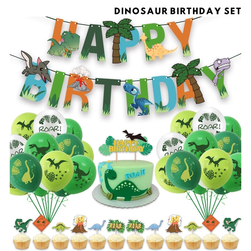 🌴 DINOSAURS Party Balloon Birthday Children T-rex Foil Balloons [READY STOCK IN SG]
