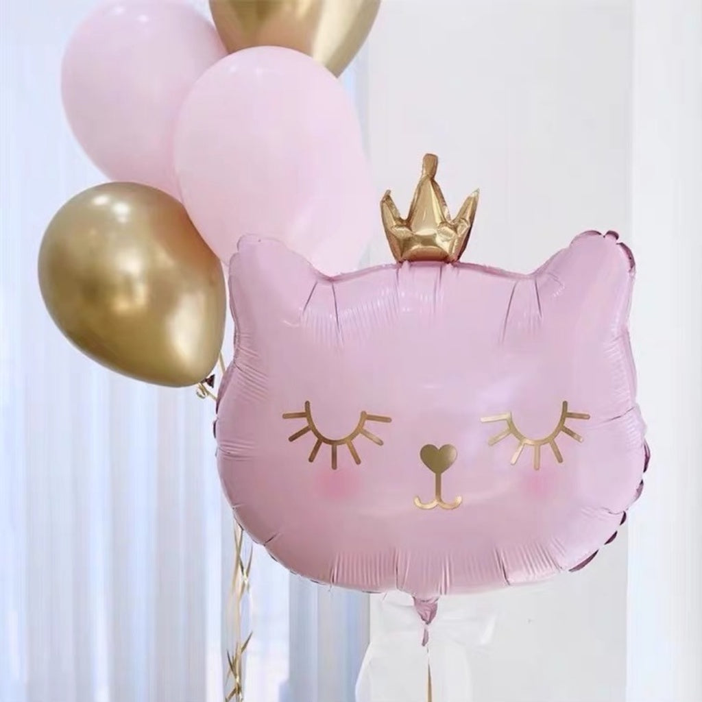 🐱 CAT Cute Cat Foil Balloon Bouquet Birthday [READY STOCK IN SG]