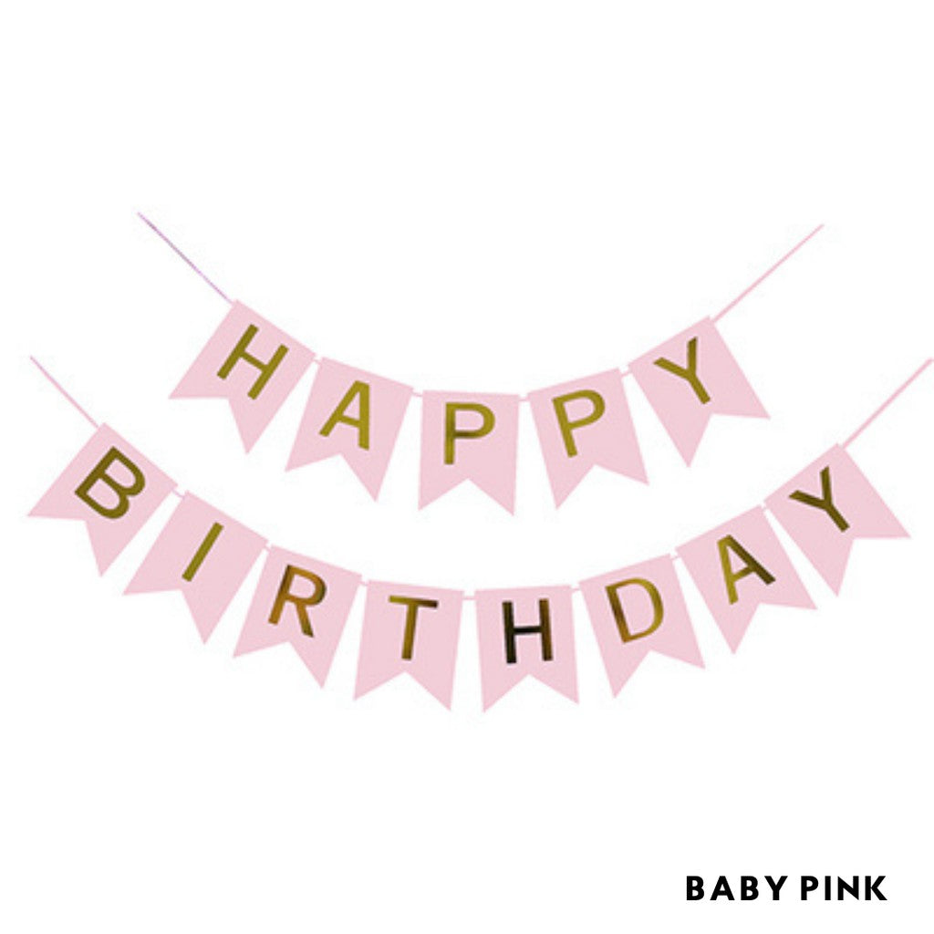 Happy Birthday Classic Party Banner Party Bunting [READY STOCK IN SG]