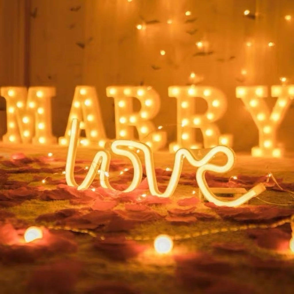 ✨WEDDING PROPOSAL LED Lights Letters Decoration [READY STOCK IN SG]