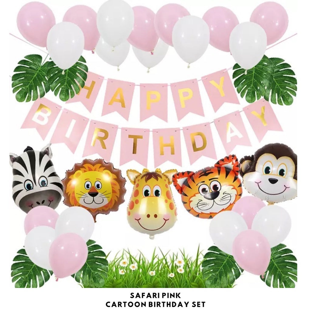 🦁 Safari Animals Jungle Animals Birthday Balloon Set [READY STOCK IN SG]