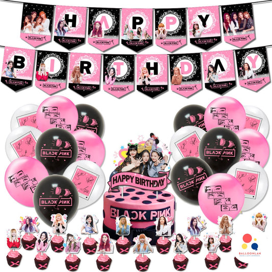 🖤 BLACKPINK K-POP Themed Birthday Balloon Set [READY STOCK IN SG]