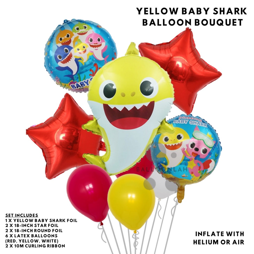 BABY SHARK Cartoon Themed Birthday Balloon [READY STOCK IN SG]