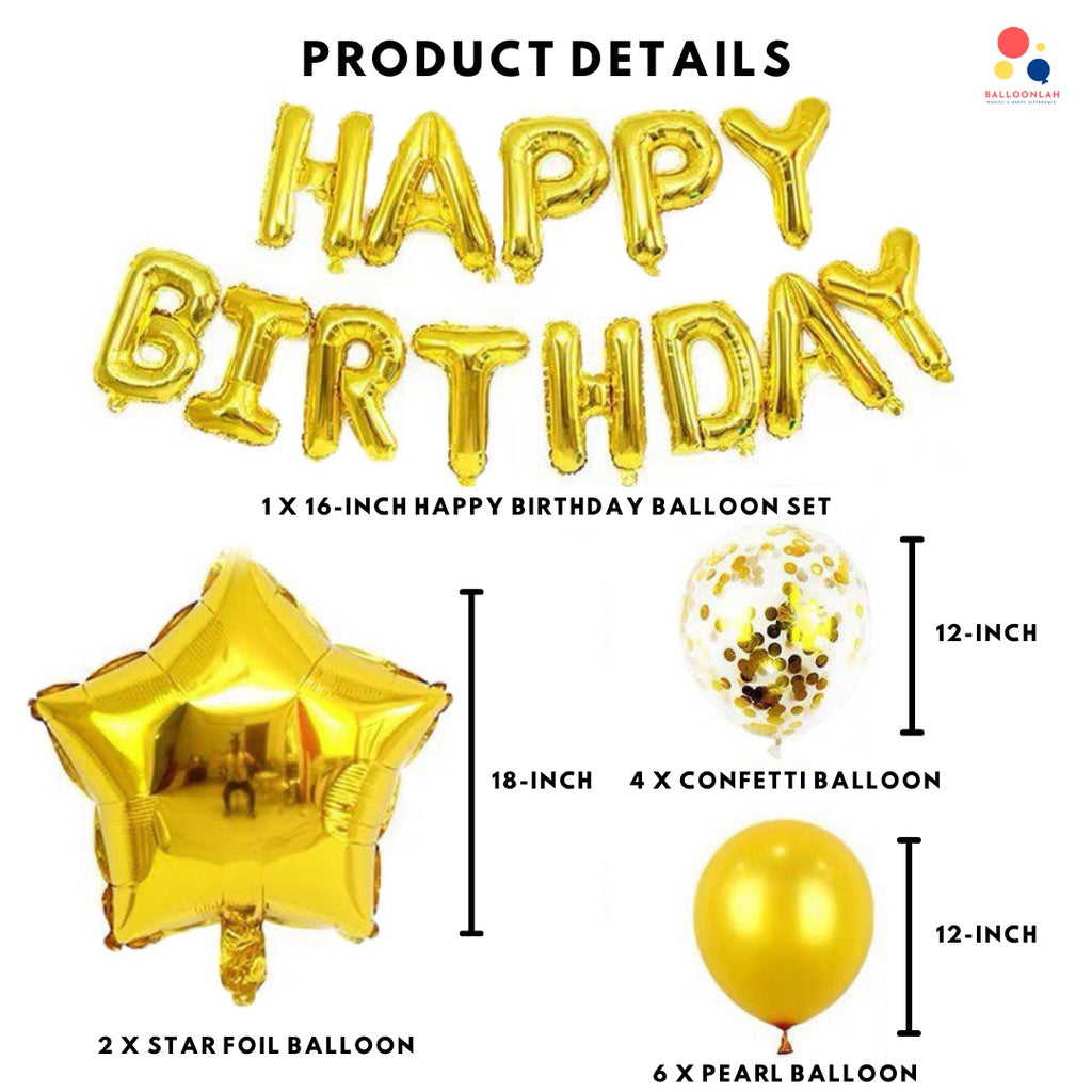 Happy Birthday Balloon Decoration Value Pack Background Banner Package Set [READY STOCK IN SG]