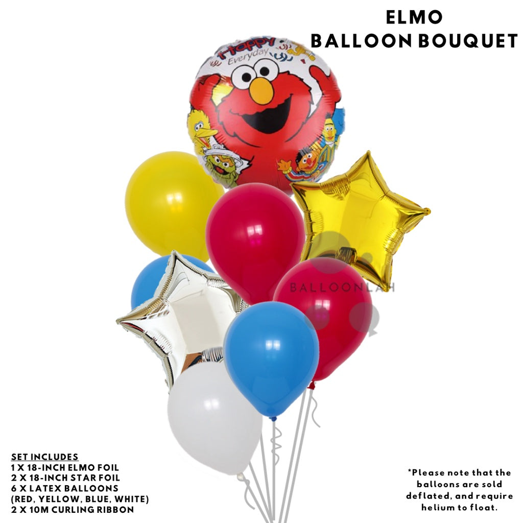 SESAME STREET Elmo Cookie Monster Cartoon Themed Foil Latex Balloons [READY STOCK IN SG]