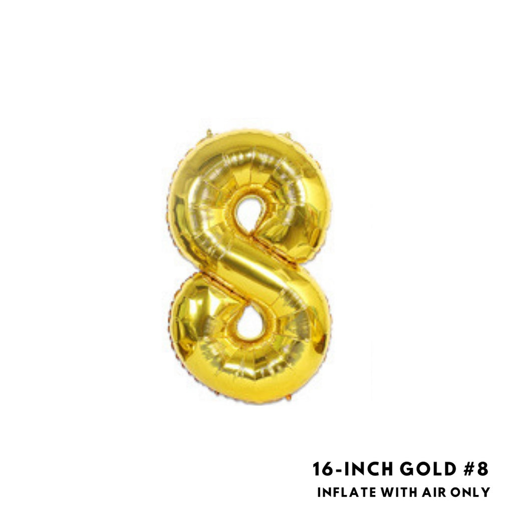 16-inch Gold Letter Foil Number Foil Balloons Air [READY STOCK IN SG]