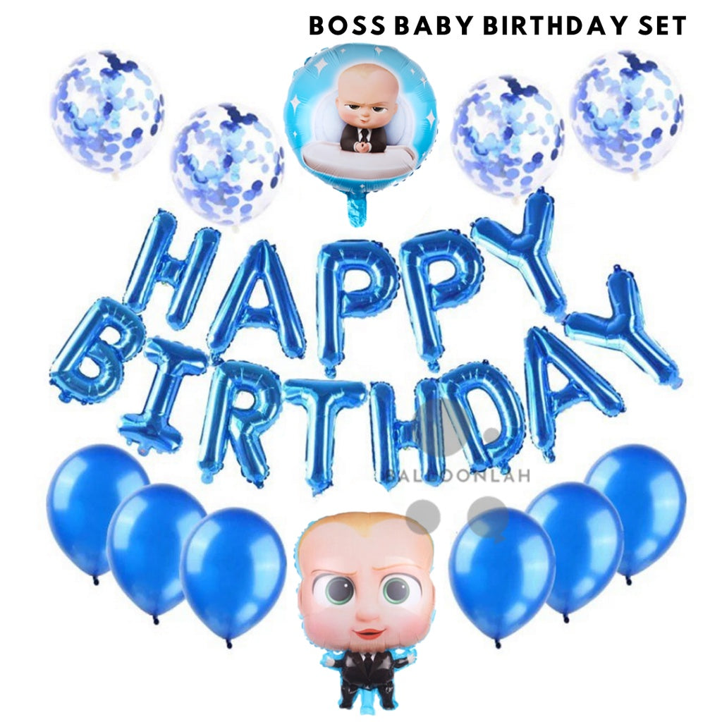 💙  BOSS BABY Cartoon Themed Foil Latex Balloons [READY STOCK IN SG]
