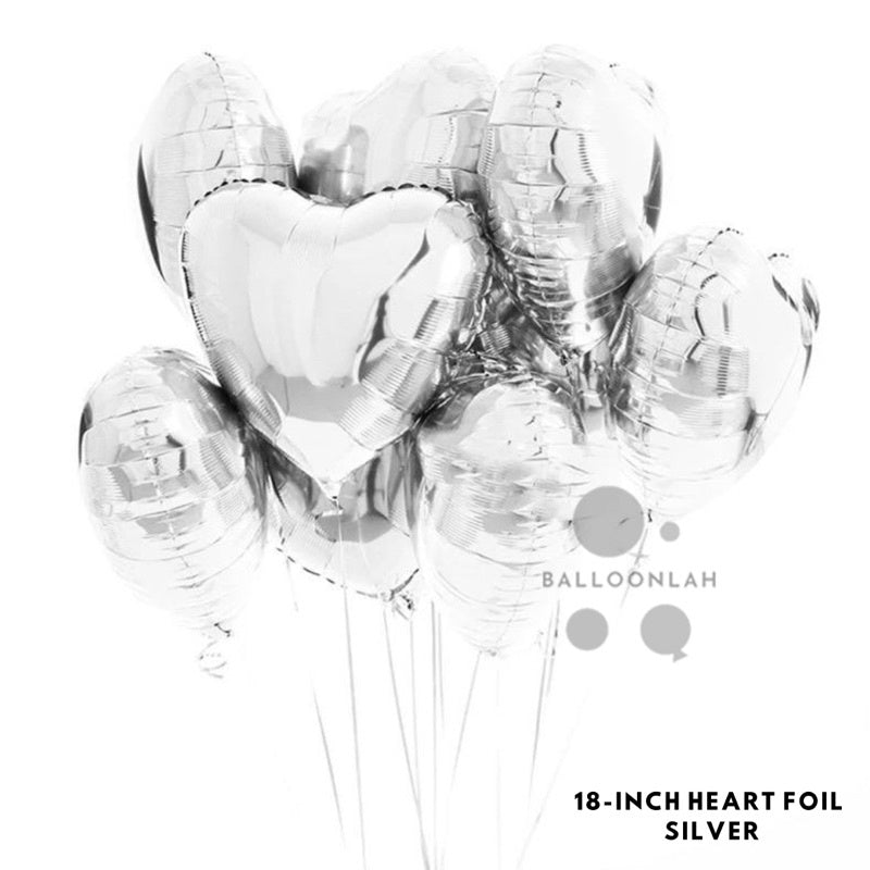 ❤️ 18-inch HEART Foil Balloons Love Wedding Proposal Decoration [Ready Stock in SG]