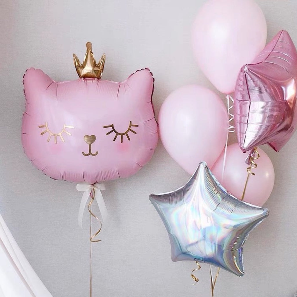 🐱 CAT Cute Cat Foil Balloon Bouquet Birthday [READY STOCK IN SG]