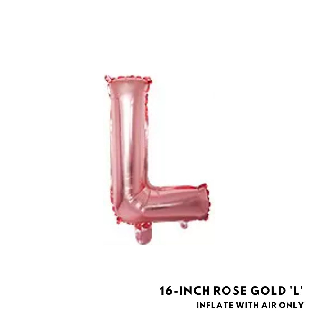 16-inch Rose Gold Letter Foil Number Foil Balloons Air [READY STOCK IN SG]