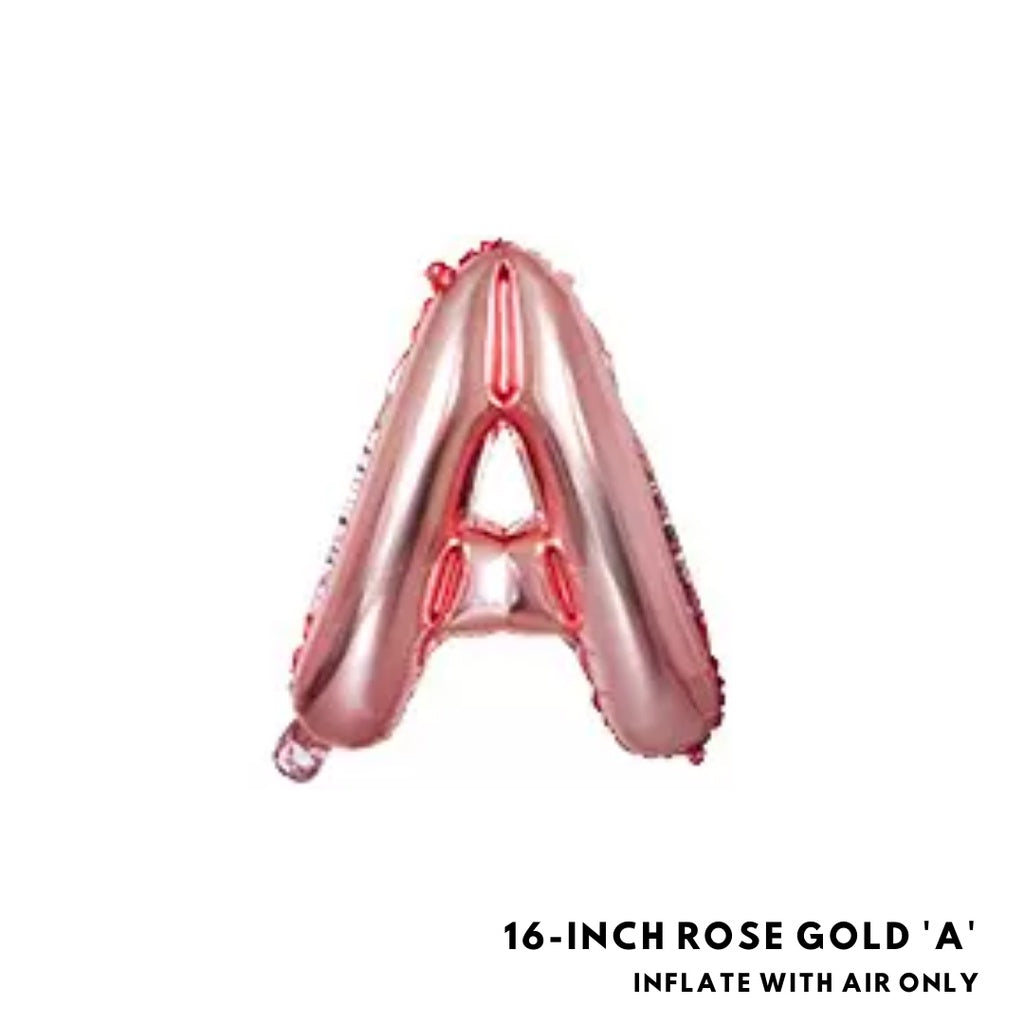 16-inch Rose Gold Letter Foil Number Foil Balloons Air [READY STOCK IN SG]