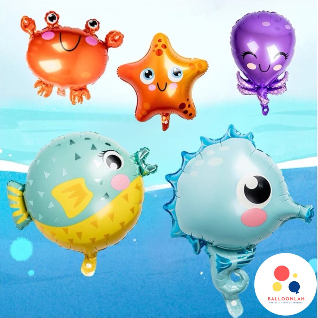 SEA CREATURE Octopus Fish Foil Balloon Garland Birthday Decoration Sea Creatures [READY STOCK IN SG]