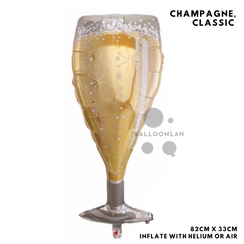 🍺 CELEBRATE Party Balloon Wine Champagne Large Sized Foil Balloons [READY STOCK IN SG]