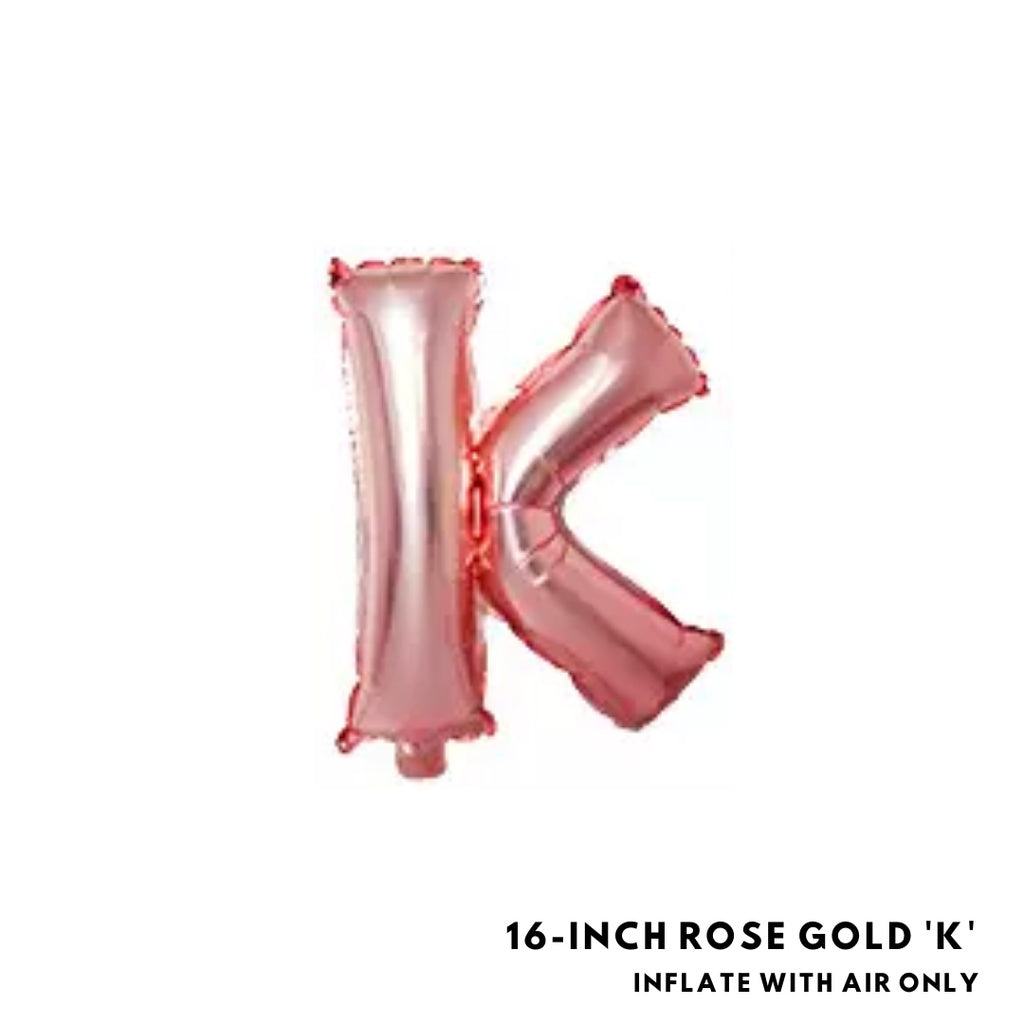 16-inch Rose Gold Letter Foil Number Foil Balloons Air [READY STOCK IN SG]