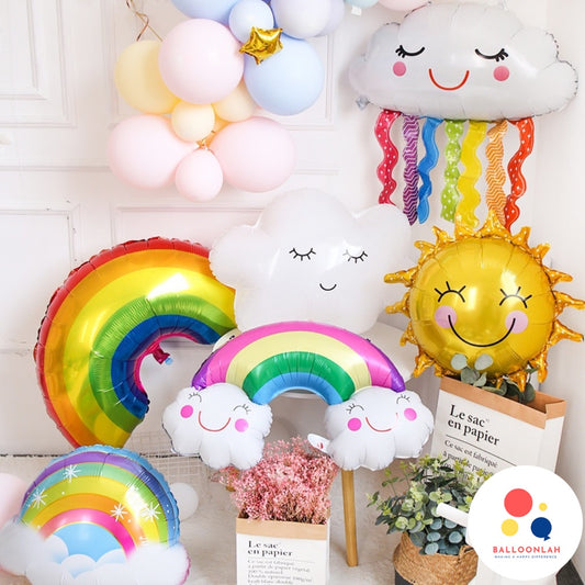 🌈 WEATHER Birthday Party Essentials Cloud Rainbow Sun [READY STOCK IN SG]