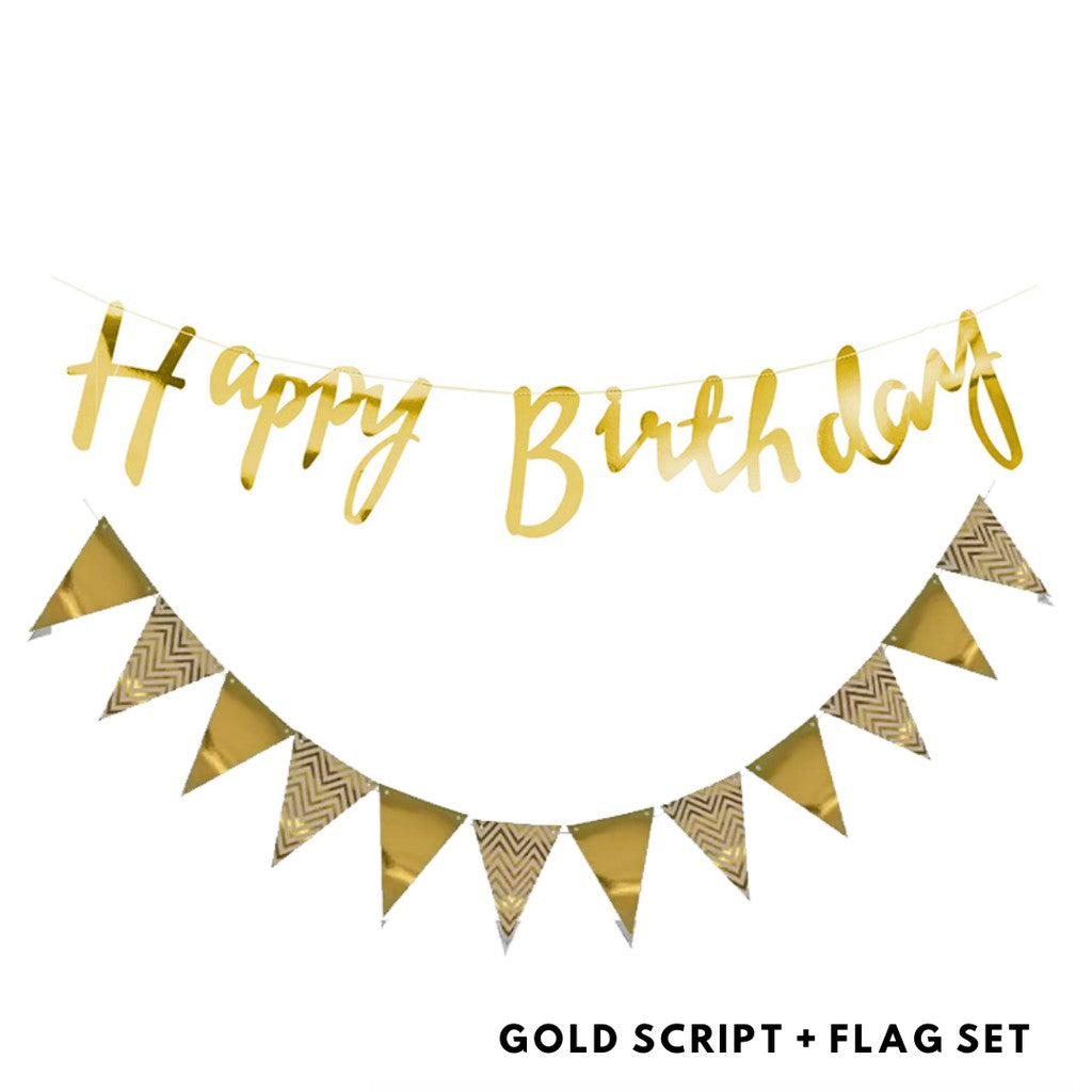 Happy Birthday Foil Party Banner Party Bunting [READY STOCK IN SG]