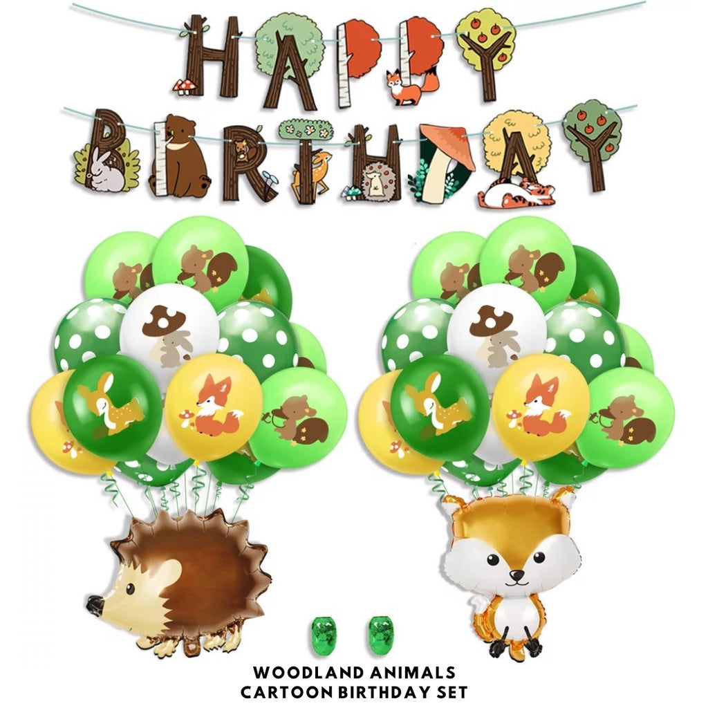Cartoon Themed Birthday Party Set - Balloons | Banner | Cake Topper [READY STOCK IN SG] *FREE BALLOON PUMP & GLUE DOTS*