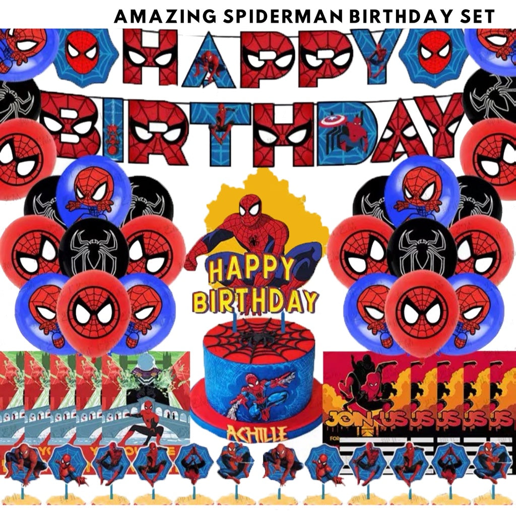 🕸️ SPIDERMAN Marvels Avenger Foil and Latex Balloon Birthday Set [READY STOCK IN SG]