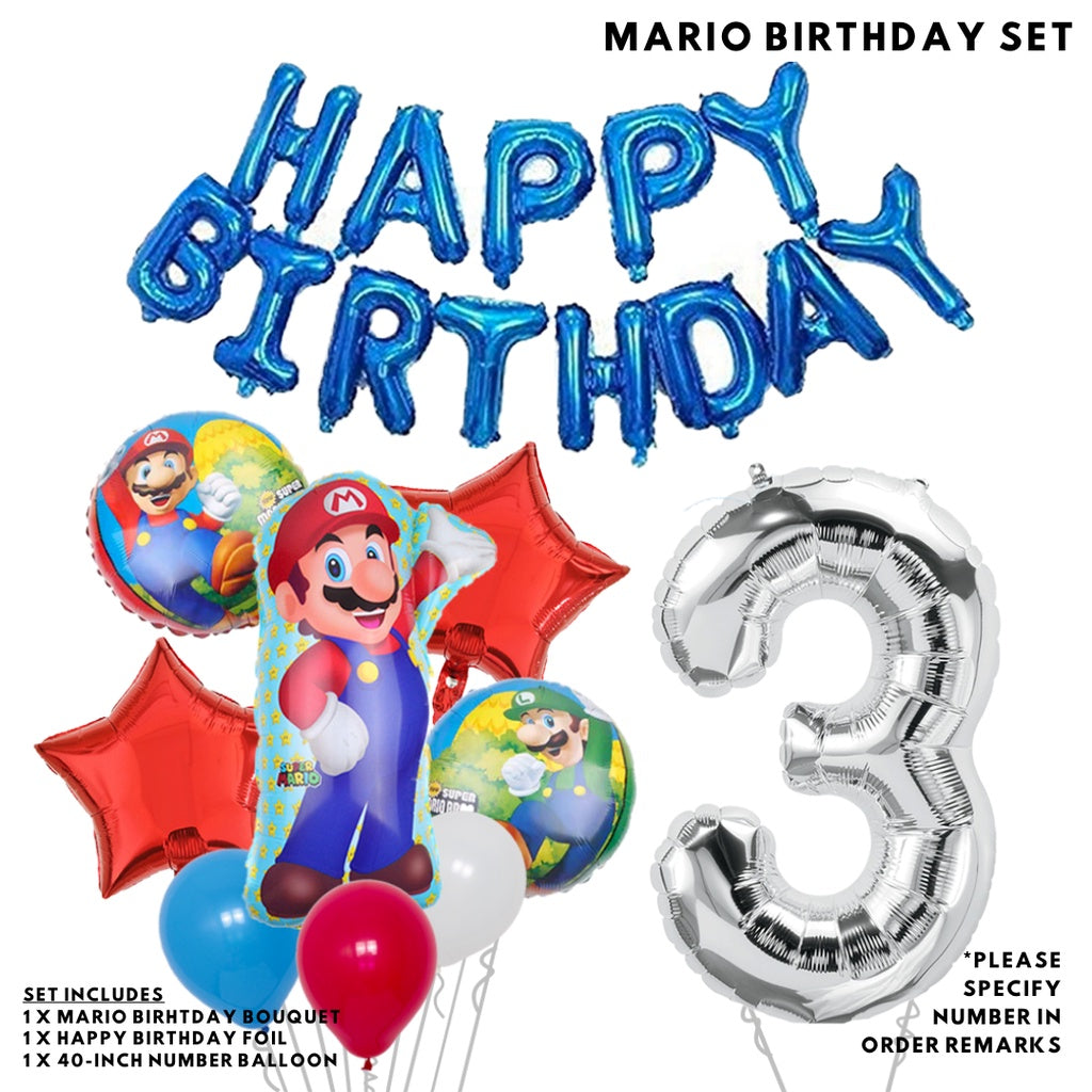 🍄 SUPER MARIO Luigi Cartoon Themed Birthday Balloons [READY STOCK IN SG]