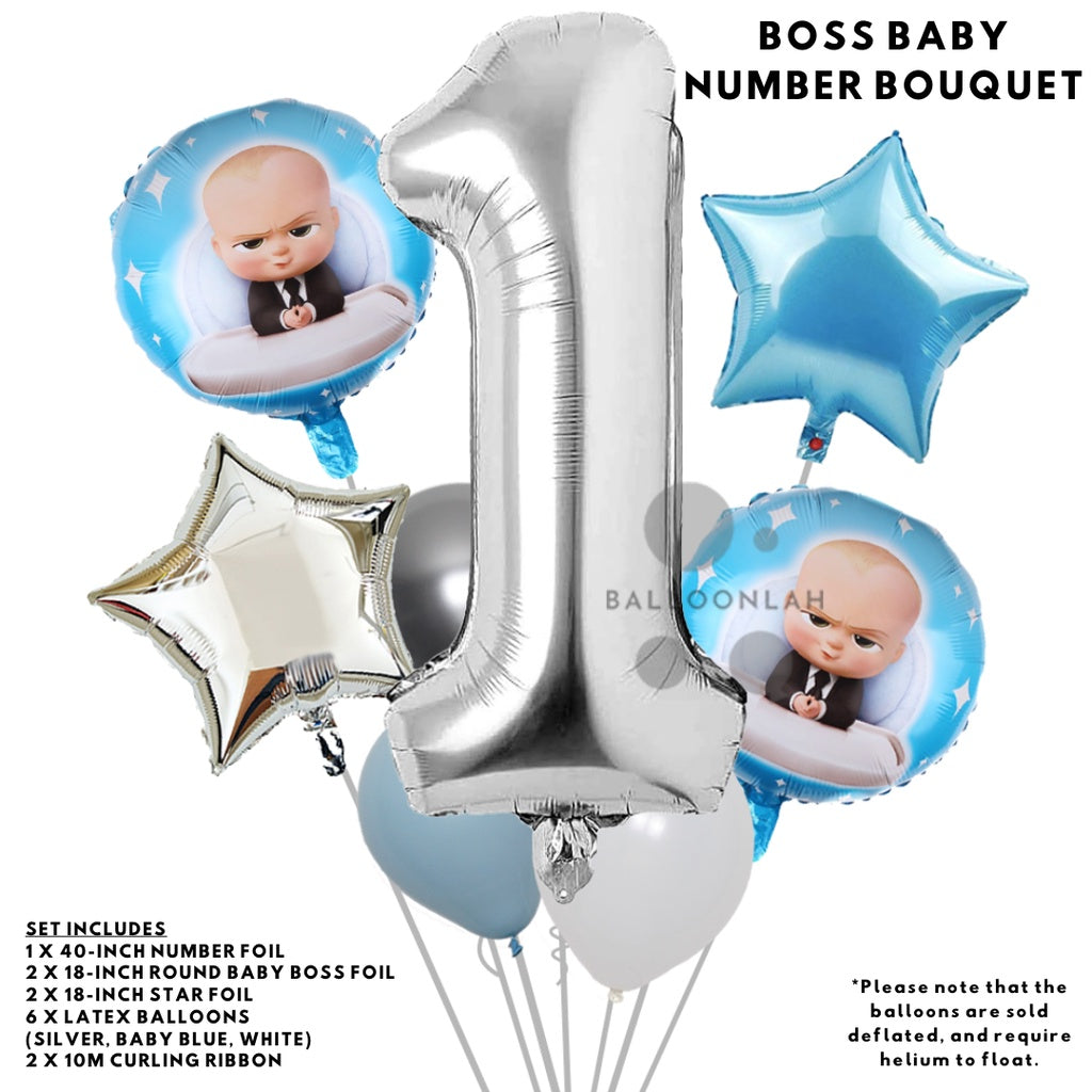 💙  BOSS BABY Cartoon Themed Foil Latex Balloons [READY STOCK IN SG]