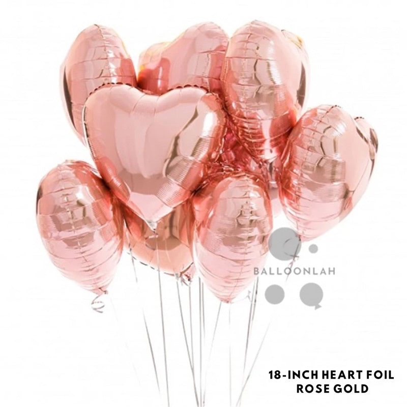 ❤️ 18-inch HEART Foil Balloons Love Wedding Proposal Decoration [Ready Stock in SG]