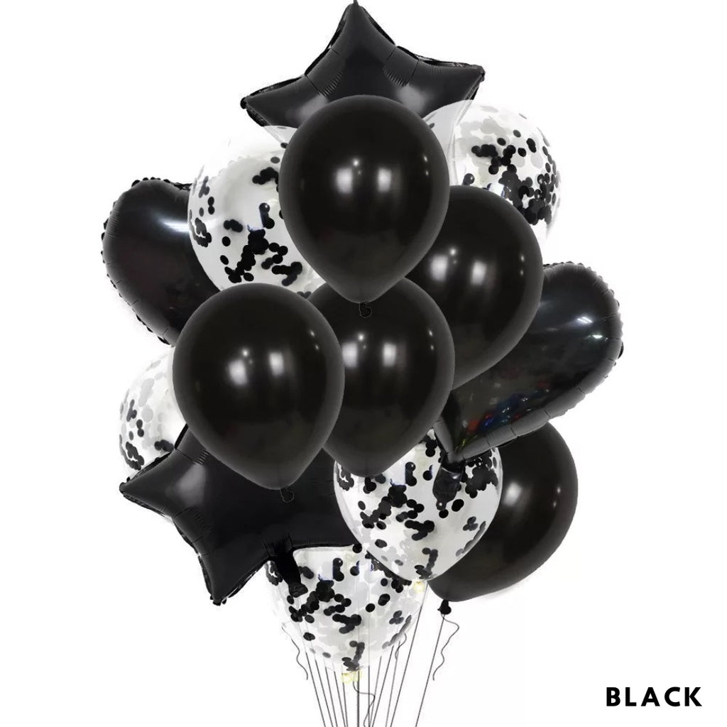 14pc Star Heart Foil Balloon Latex Balloon Bouquet Birthday [READY STOCK IN SG]