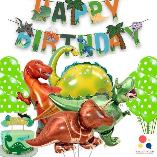 🌴 DINOSAURS Party Balloon Birthday Children T-rex Foil Balloons [READY STOCK IN SG]