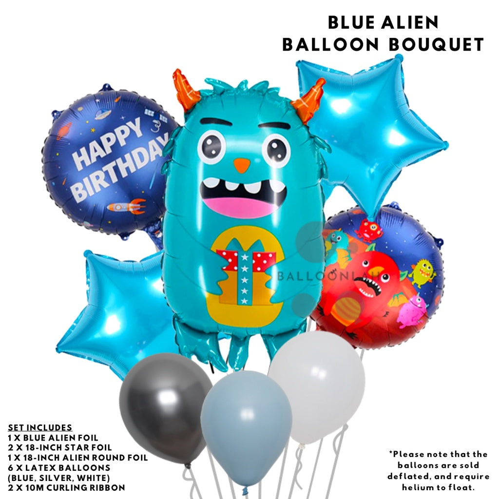 👽  ALIENS Balloons Birthday Party Cartoon Alien Space Balloon  [READY STOCK IN SG]