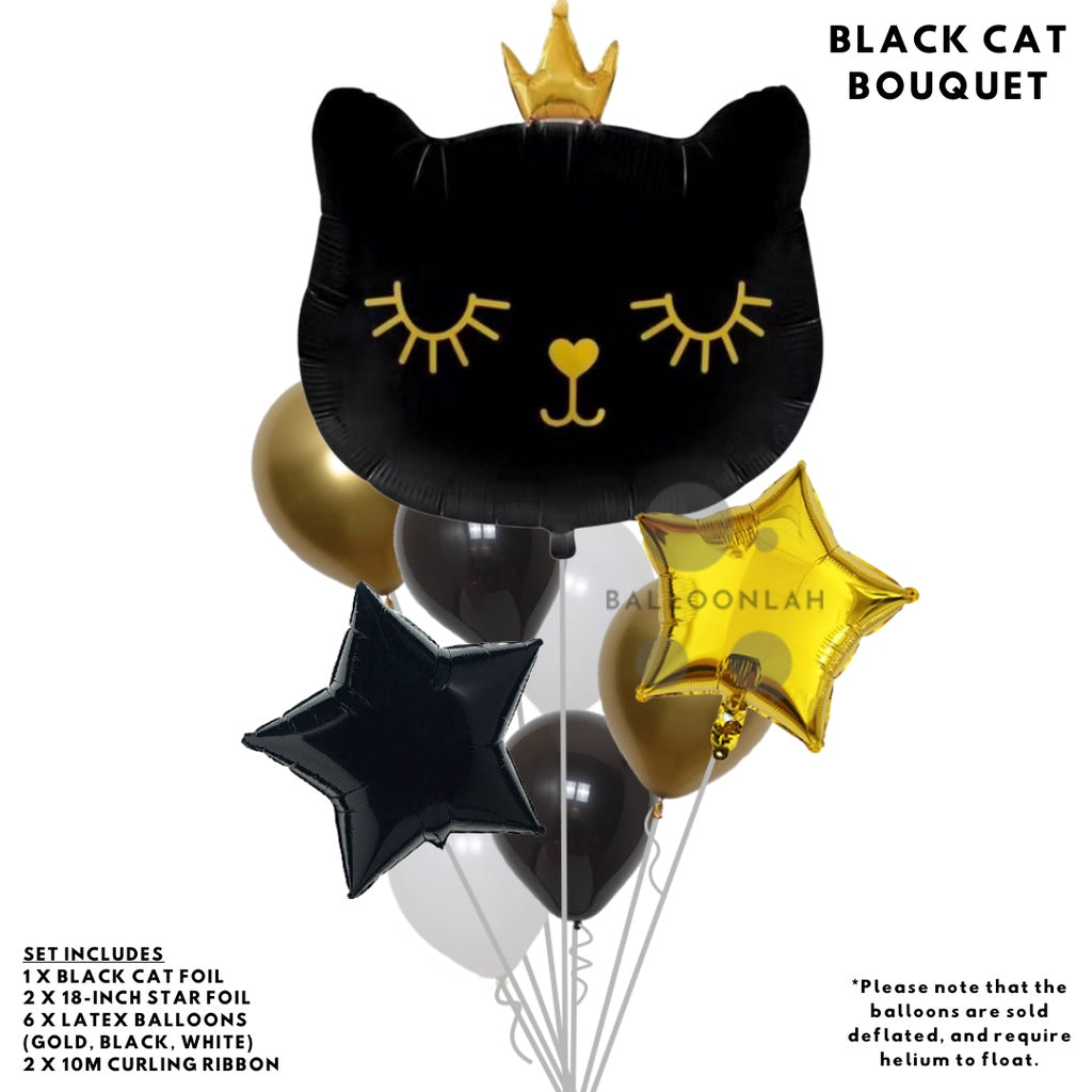 🐱 CAT Cute Cat Foil Balloon Bouquet Birthday [READY STOCK IN SG]