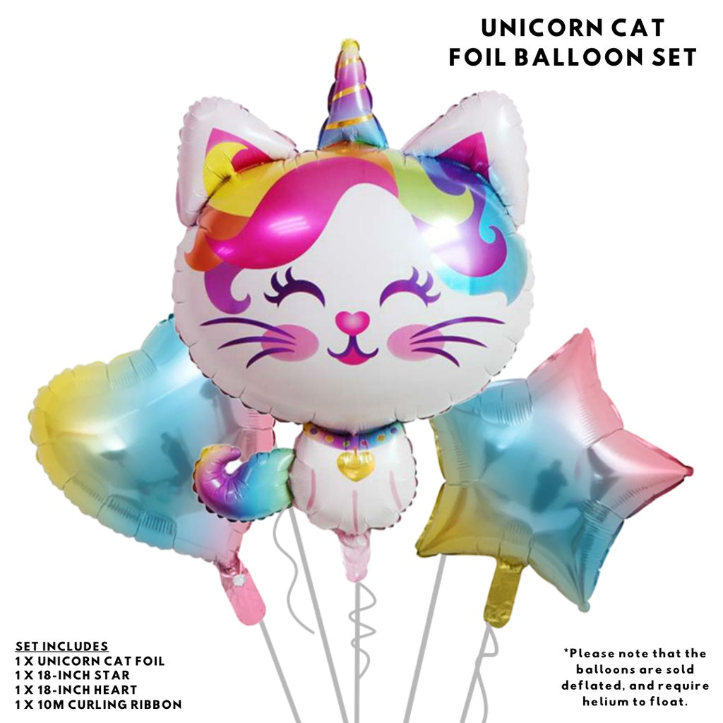 Gradient Unicorn Cat Balloon Bouquet [READY STOCK IN SG]
