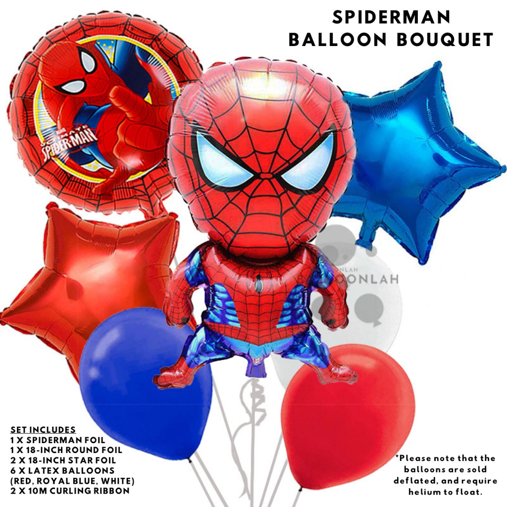 AVENGERS Spiderman Ironman Captain America Foil and Latex Balloon Birthday Set [READY STOCK IN SG]