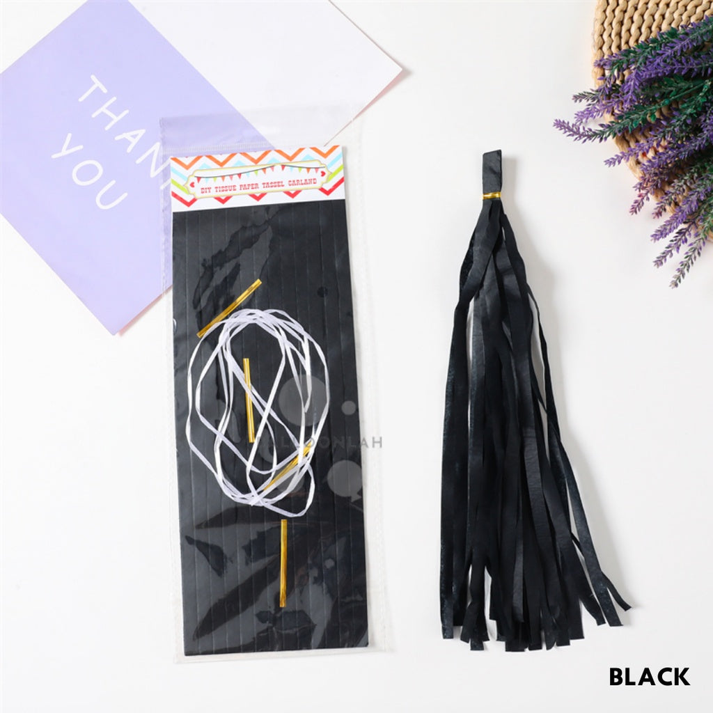 Paper Tassel Garland DIY Birthday Decoration Tissue Paper Garland [READY STOCK IN SG]