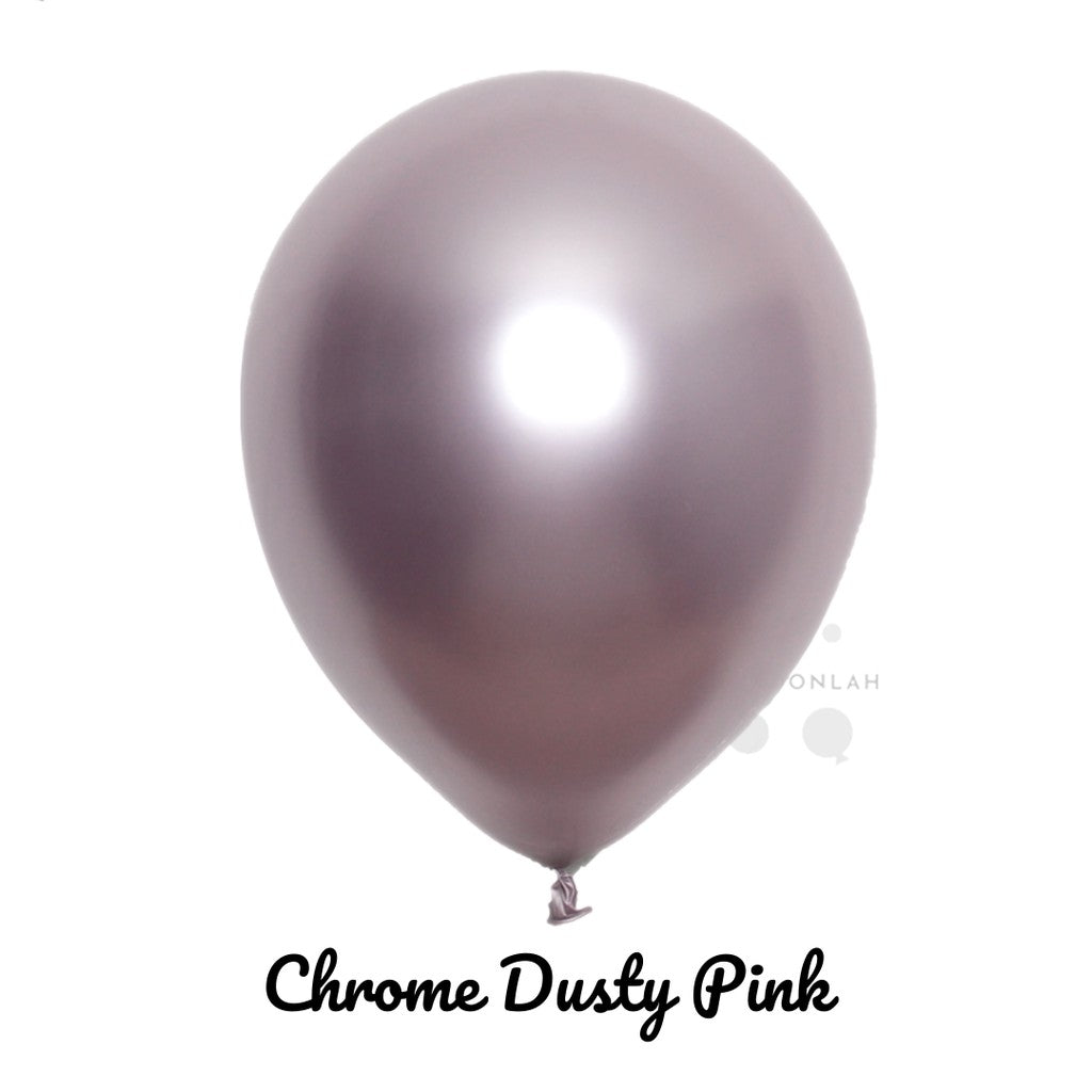 12" METALLIC Chrome Colour Helium Latex Balloons [READY STOCK IN SG]