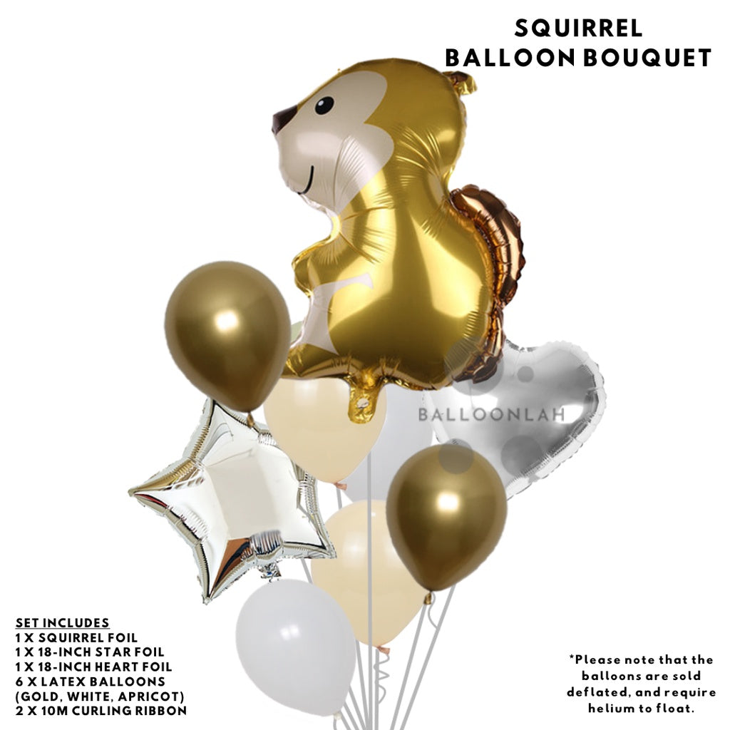 🌳 WOODLAND Animal Bunny Squirrel Hedgehog Balloon Bouquet [READY STOCK IN SG]