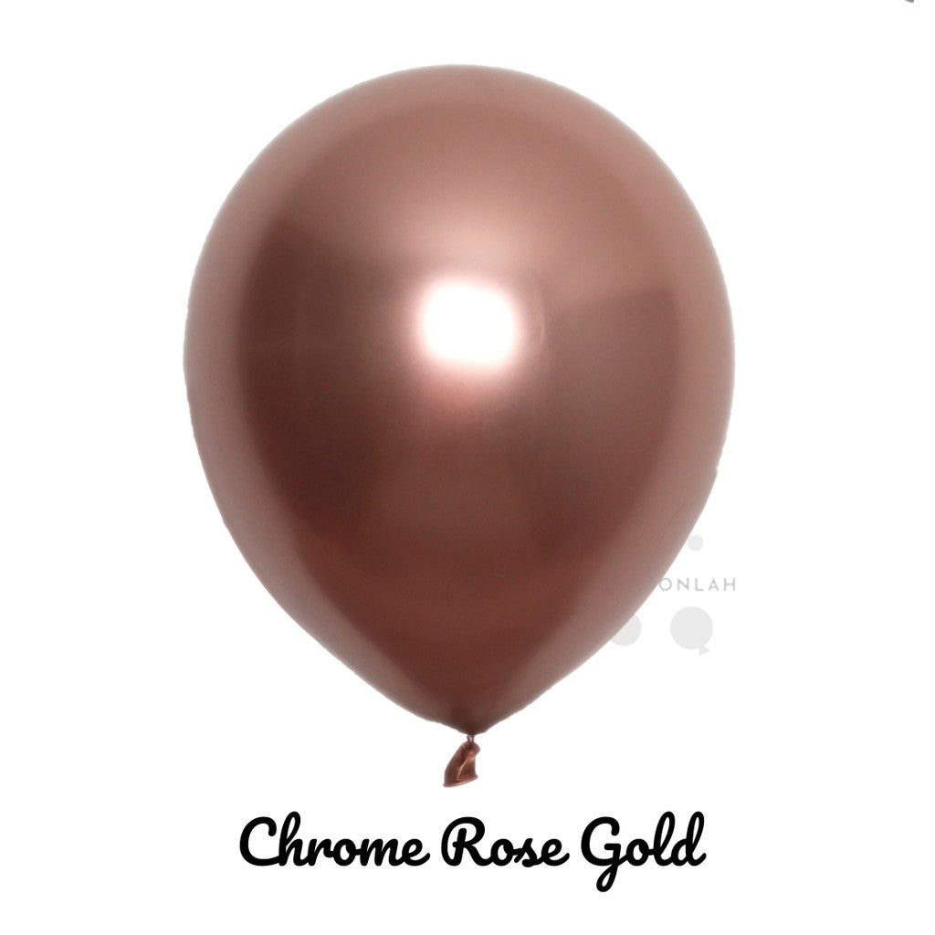 12" METALLIC Chrome Colour Helium Latex Balloons [READY STOCK IN SG]