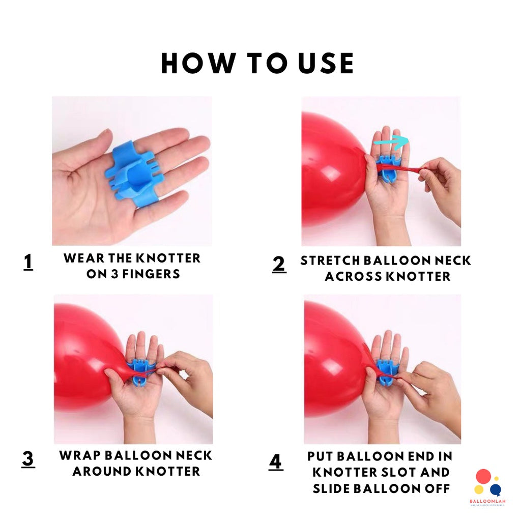 Balloon Knotter Fastener Tie Latex Balloons Tool [READY STOCK IN SG]