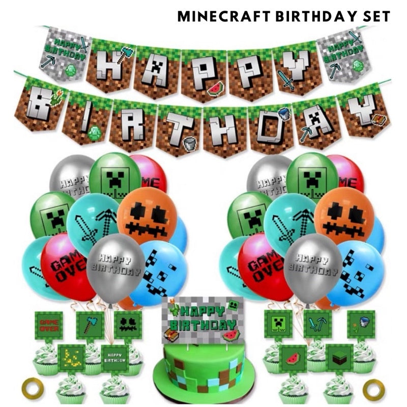 MINECRAFT Cartoon Themed Birthday Balloon [READY STOCK IN SG]