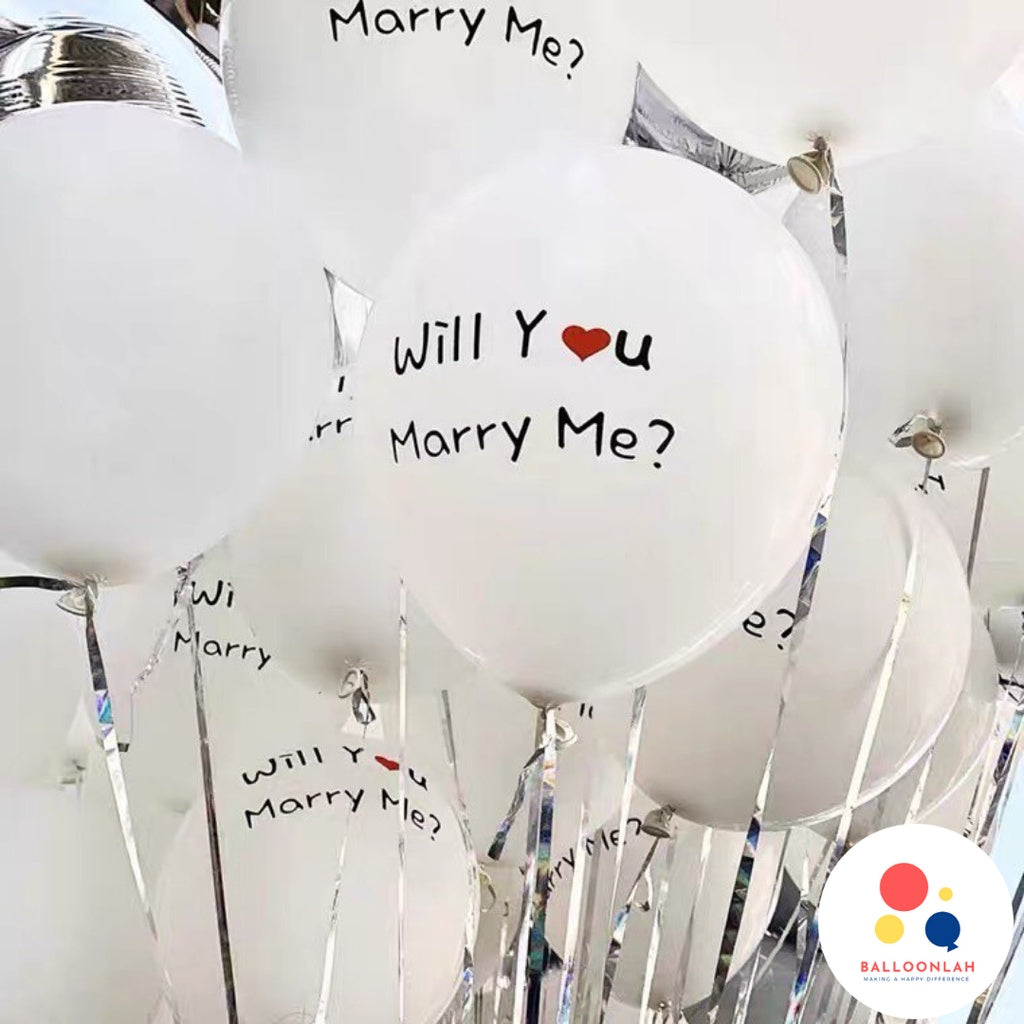 💍 Will You Marry Me 12-inch Latex Balloons Wedding Proposal [READY STOCK IN SG]