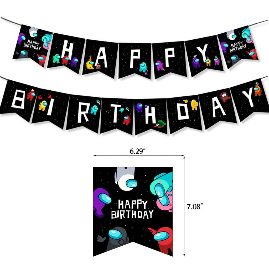 AMONG US Cartoon Themed Birthday Balloon Set [READY STOCK IN SG]