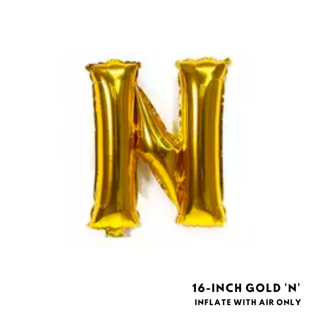 16-inch Gold Letter Foil Number Foil Balloons Air [READY STOCK IN SG]