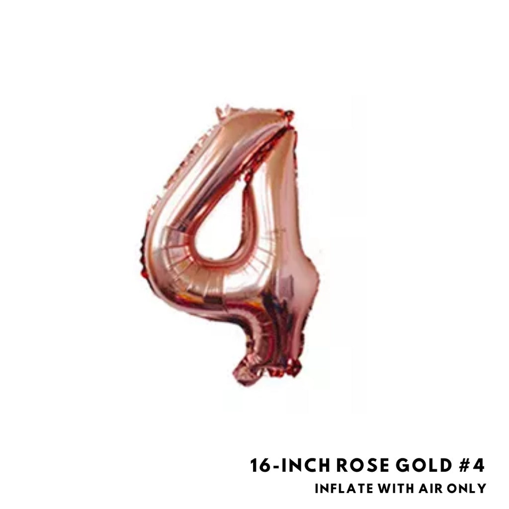 16-inch Rose Gold Letter Foil Number Foil Balloons Air [READY STOCK IN SG]