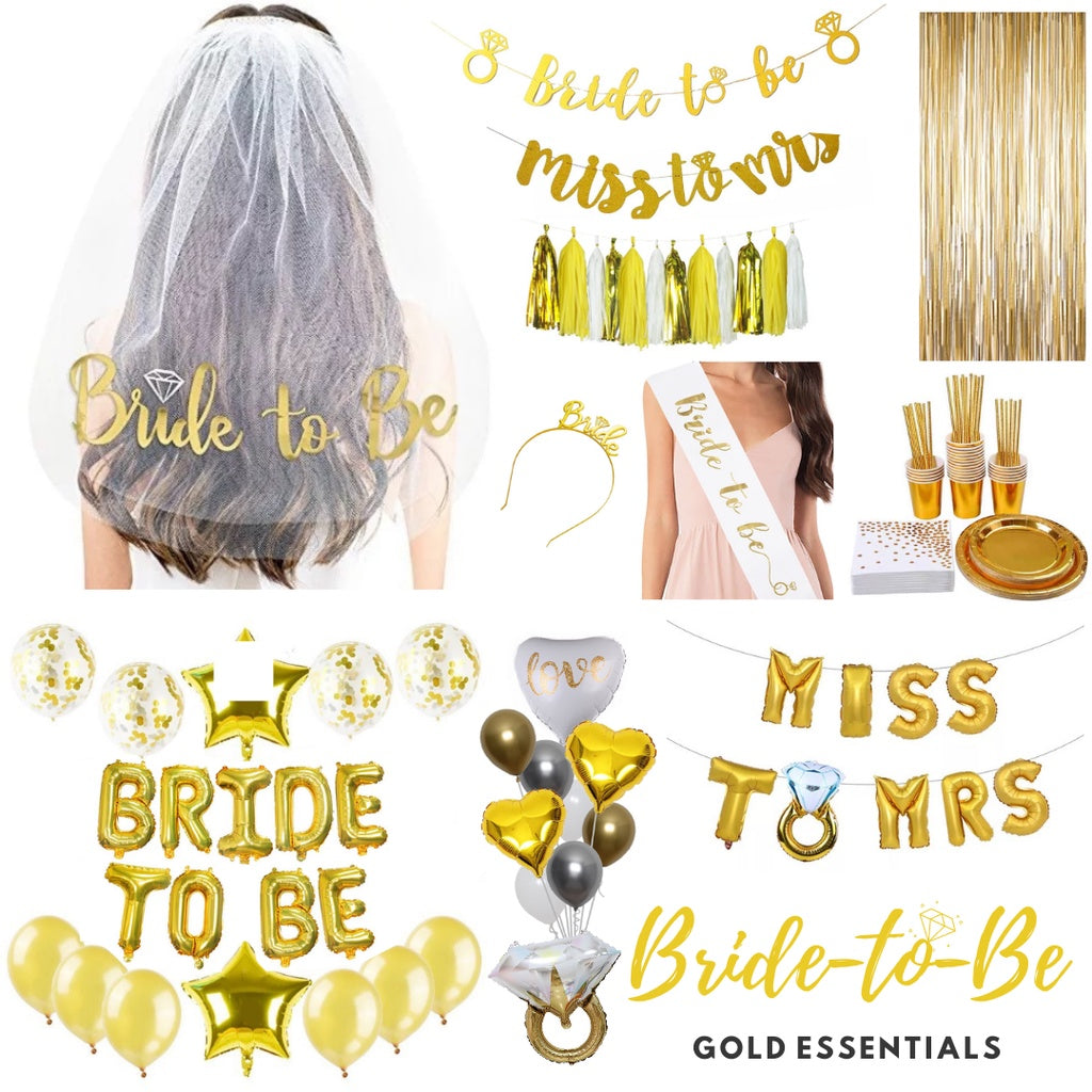 💍🌟 BRIDE TO BE Gold Essentials Hen's Night [READY STOCK IN SG]