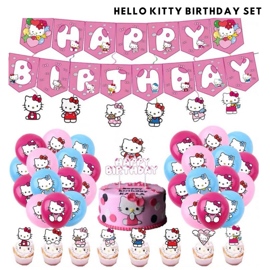 🎀 HELLO KITTY Cartoon Themed Foil Latex Balloons [READY STOCK IN SG]