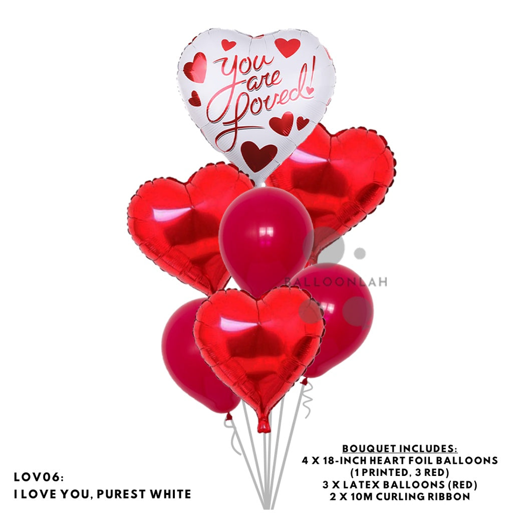 Heart Shaped Balloon Bouquet Birthday Anniversary Proposal [READY STOCK IN SG]