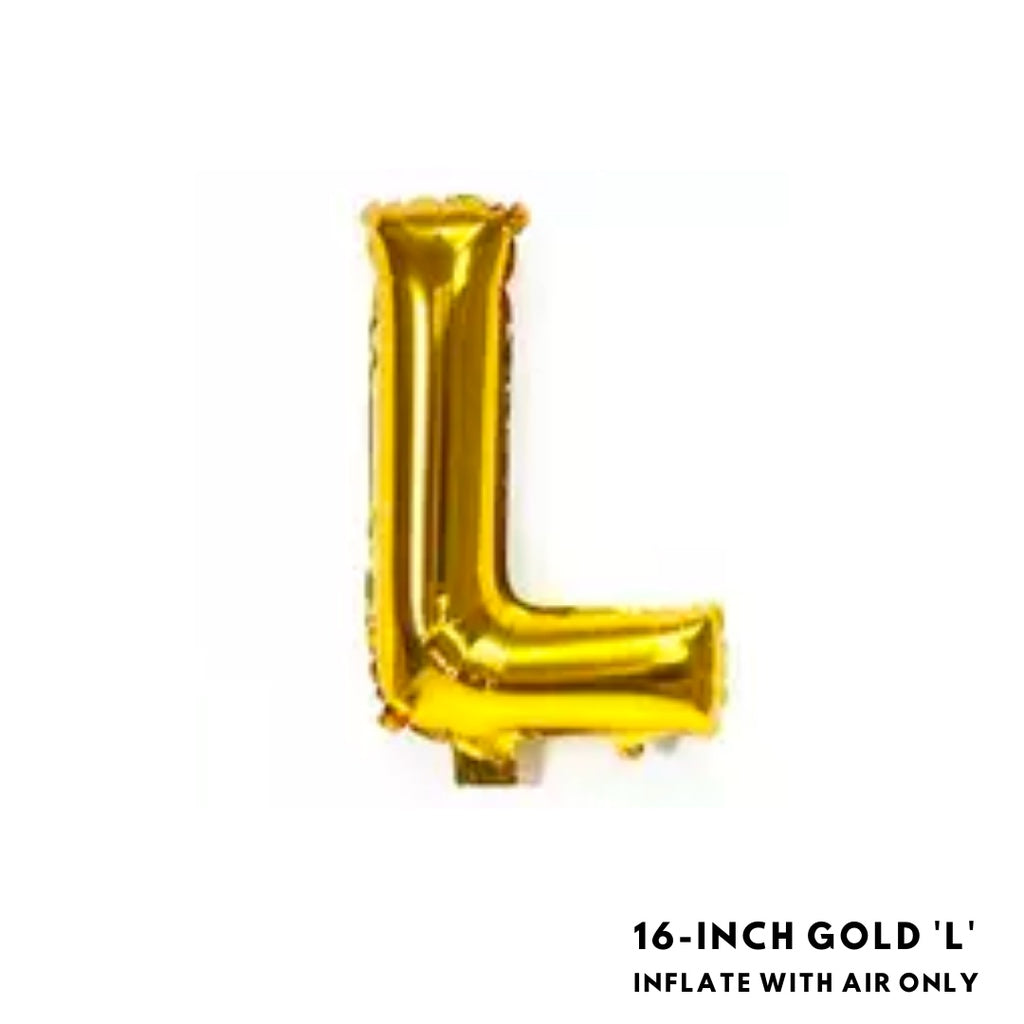 16-inch Gold Letter Foil Number Foil Balloons Air [READY STOCK IN SG]