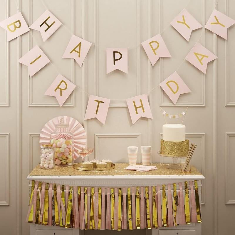 Happy Birthday Classic Party Banner Party Bunting [READY STOCK IN SG]