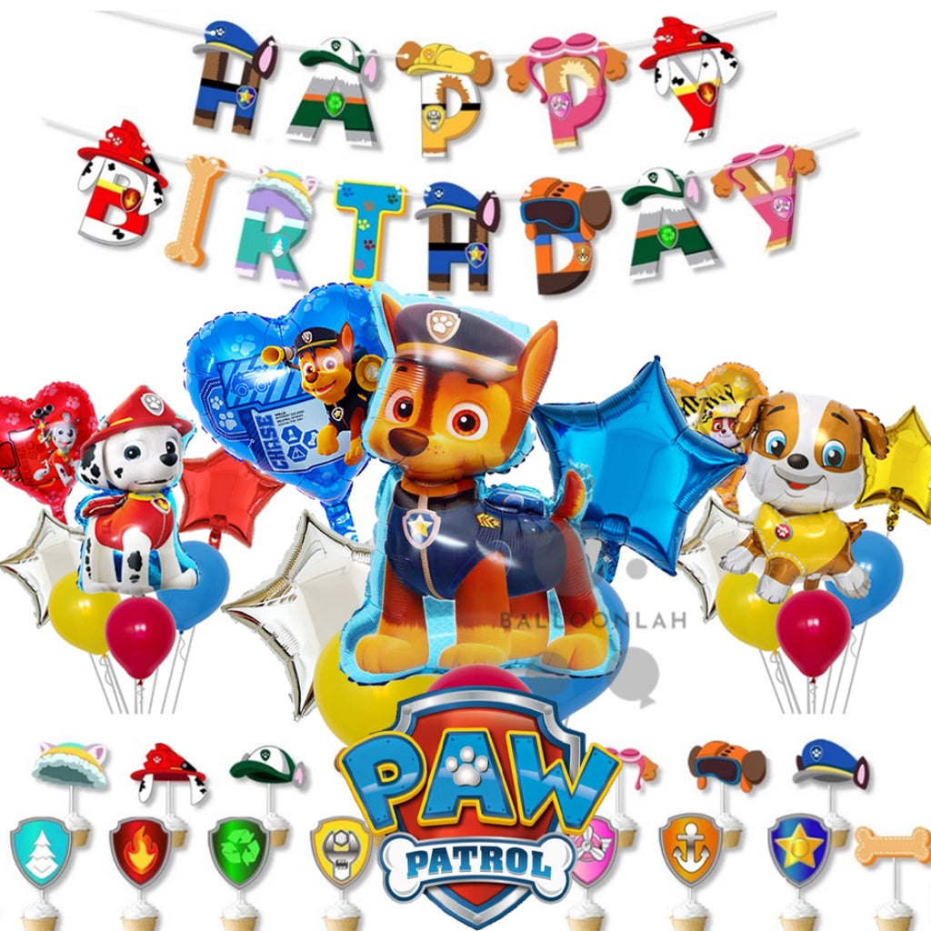 🚨 PAW PATROL Cartoon Themed Foil Latex Balloons [READY STOCK IN SG]