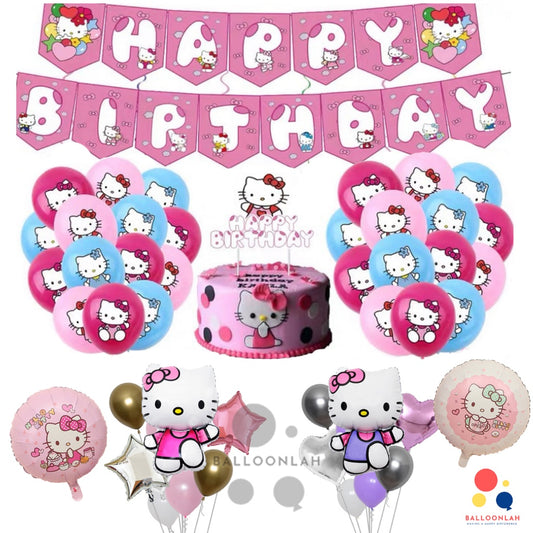 🎀 HELLO KITTY Cartoon Themed Foil Latex Balloons [READY STOCK IN SG]